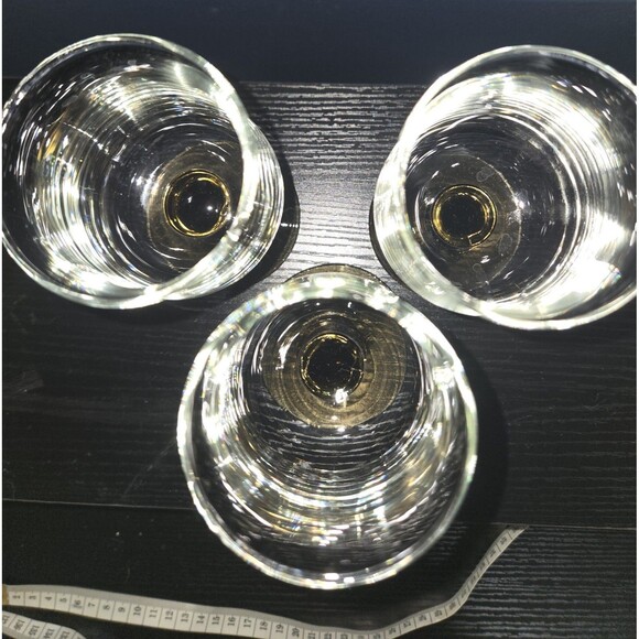 Vintage Libbey Tulip Glasses Goblets Clear Brown Stem Retro Set Of 3 - Picture 5 of 8